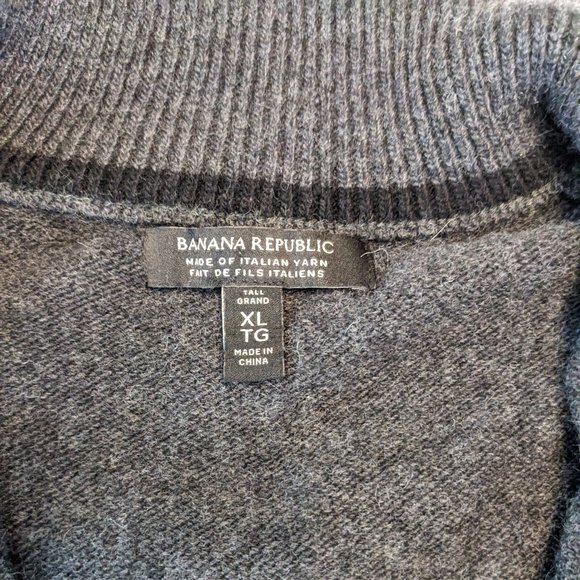 Banana Republic Italian Merino Half-Zip Sweater - XLT - Like New - Picture 4 of 5